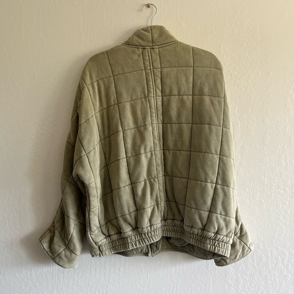 Free People Olive/Sage Dolman Quilted Knit Jacket size M - Picture 4 of 5
